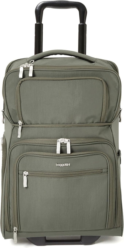 Baggallini Expandable Underseat Carry-On - Lightweight Travel Luggage Carry On Weekender with Wheels