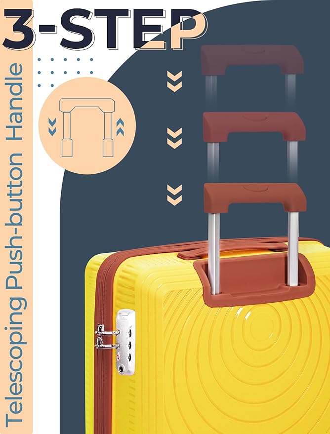 Luggage Sets 5 Piece,Lightweight,Impact-Resistant,Wear-Resistant Suitcases with Wheels, Hardshell Suitcase Set with Spinner Wheels, PP Carry on Luggage Set with TSA Lock, Travel Luggage