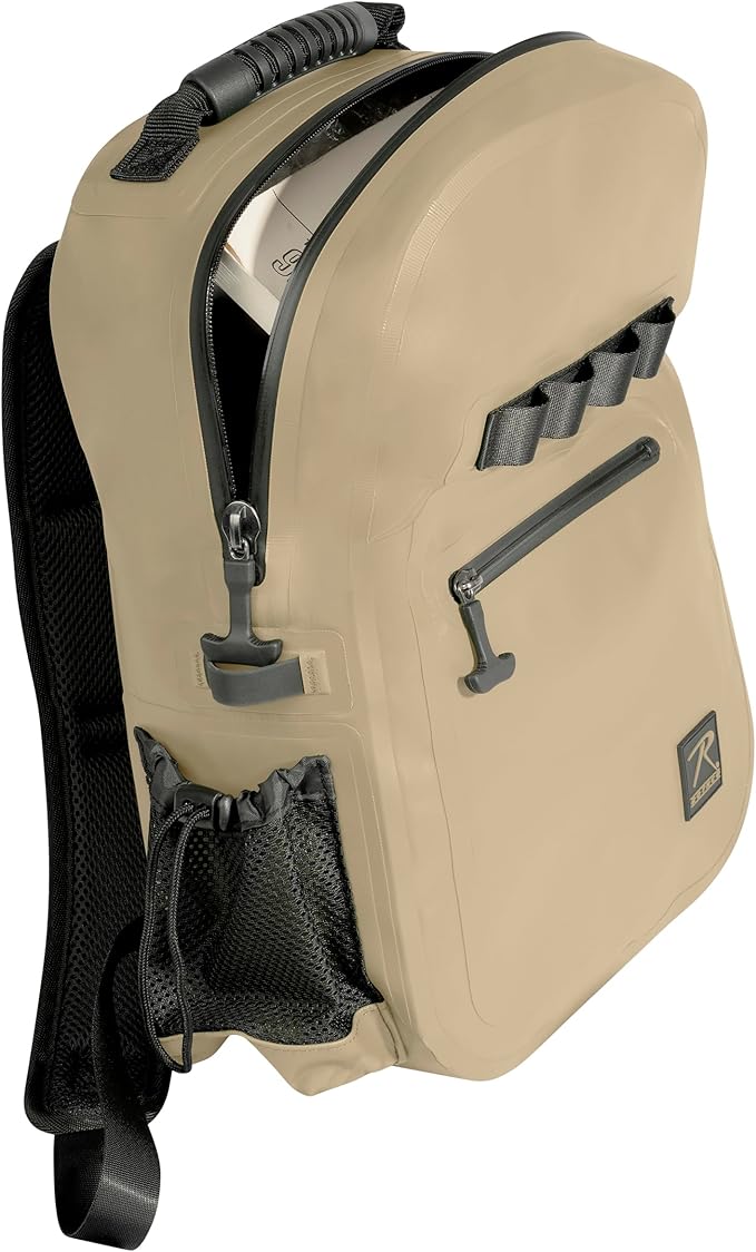 Rothco Waveguard Waterproof Backpack – Dry Storage Bag Hiking Boating Kayaking Canoeing Travel Beach Sack - Desert Sand