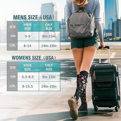 BLUEENJOY Copper Compression Socks for Women & Men (6 pairs) - Best Support for Nurses, Running, Hiking, Recovery