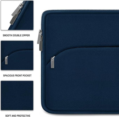 Laptop Sleeve 13.3 inch, Portable Monitor Protective Laptop Case with Front Pocket Computer Bag Compatible with MacBook Air Pro 13.3 inch 14 inch, Dell, HP, Deep Blue