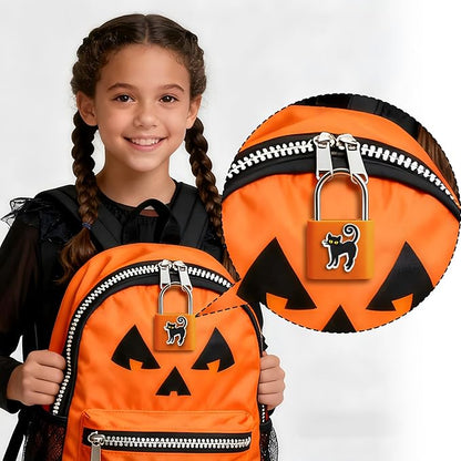 UMIKSMART Padlock, Keyless Fingerprint Padlock with USB Charging, Gym Lockers, School Lockers, Luggage, Storage Boxes, Cabinets, Backpack, Halloween Gifts (Pumpkin Glow Orange)