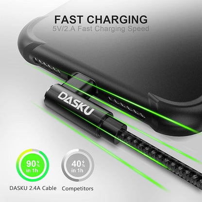 Short iPhone Charger 1FT 2Pack [ MFi Certified] 12 inch 90 Degree Lightning Cable Fast Nylon Braided Right Angle iPhone Charging Cord Compatible with iPhone 14/13/12/11/XS/XR/X/8/7/6/6s Puls/iPad