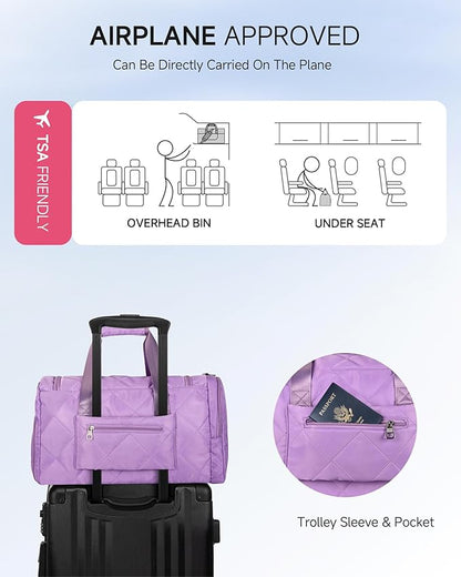 Birthday Gifts for Teen Girls Women, Initial Duffle Bag for Travel, Stocking Stuffers for Teen Girls, Unique Weekender Bag, Gym Bag with Wet Separation, Gift Idea for Christmas, Girl Weekend
