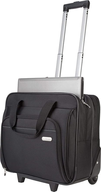 Targus 16 inch Rolling travel laptop case, Black - Travel briefcase and small rolling bag - Spacious foam padded laptop case 16" (TBR003US)
