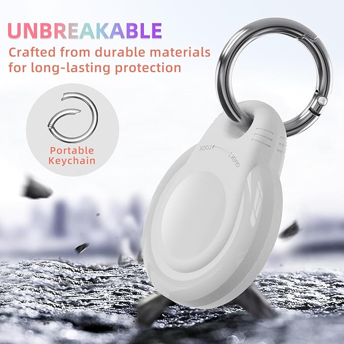 Waterproof Holder for AirTag Keychain Lock Case for Apple AirTags Keyring Durable Lightweight Cover for AirTag for Keys Kids Luggage Backpacks Pet Collar Multicolor 5Pack