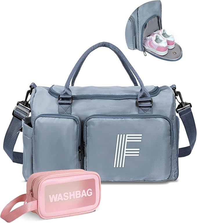 Girls Gifts for Girls Boys, Initial Travel Duffle Bag, Sports Gym Bag, Personalized Weekender Bag with Shoulder Strap, Monogram Overnight Bag for Women, Gifts for Friends Female women