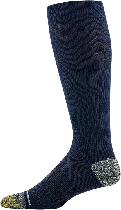GOLDTOE Mens Mild Compression Over the Calf Comfort Socks, 2-pairs
