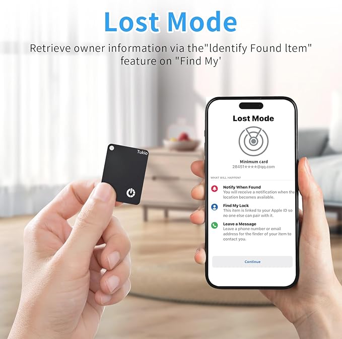 Locator Tag Compatible with Apple Find My APP (iOS Only, Not for Android), Bluetooth Tracker with Wireless Charging and IP68 Waterproof, Backpacks, Luggage, Key Tracker Tag.Black-Orange-2 Pack