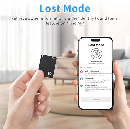 Locator Tag Compatible with Apple Find My APP (iOS Only, Not for Android), Bluetooth Tracker with Wireless Charging and IP68 Waterproof, Backpacks, Luggage, Key Tracker Tag.Black-Orange-2 Pack