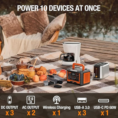 EBL Portable Power Station 500, 519.4Wh Outdoor Solar Generator with 110V/500W AC Outlet for Home Use, Emergency Backup, Camping