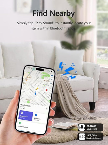 Tracker Tags, Item Finder Work with Apple Find My (iOS Only), Tracking Device Locator Smart Tag for Luggage, Keys, Wallet, Bike, Bags (Blue, 1 Pack)