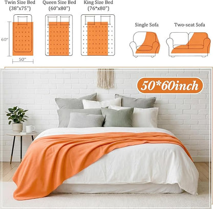 Kinlop Fleece Blanket Bulk 60 x 50 Inch Soft Lightweight Fleece Cozy Blanket Warm Throw Plush Pet Throw for Bed Couch Sofa Home Office Wedding Gifts Travel Camping (Earth Color,40 Packs)