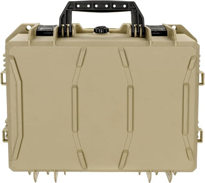 Eylar 18" Intact Series Hard Camera Case, Lightweight and Durable Stacker Design with Foam (Tan)