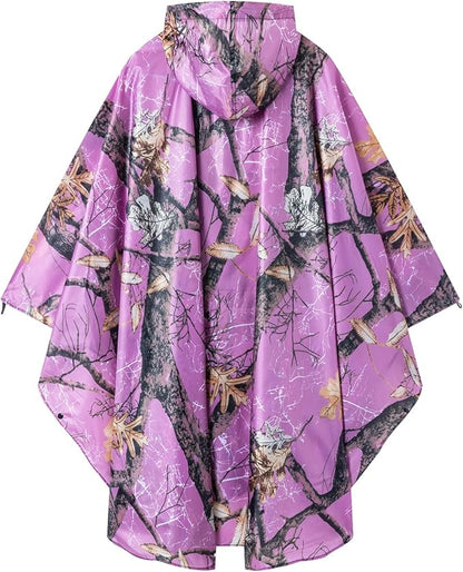 Hooded Rain Ponchos for Adult - Rain Coat and Rain Jacket with Waterproof Pocket and Zipper