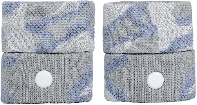 P6 Motion Sickness Bands for Adults Wristbands for Anti Nausea Sea Cruise Travel Car Pregnancy Morning Sickness All-Natural Non Drowsy Relief Acupressure Treatment (2 Pack, Grey - Grey)