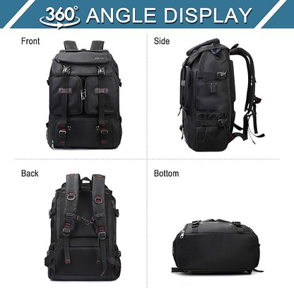 Travel Backpack for Men Laptop Backpack Fit 16 inch Carry-on Airline Approved Casual Daypack Work Business Rucksack,Black