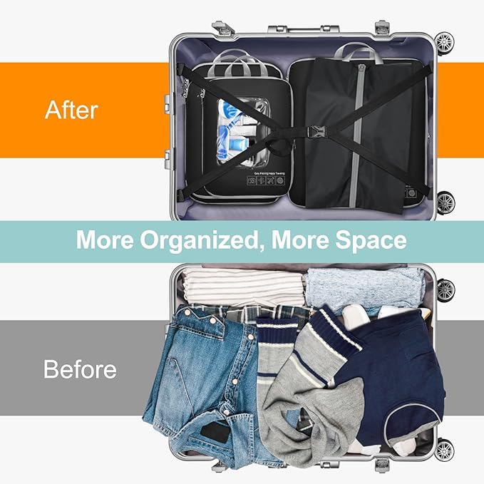 Cambond Compression Packing Cubes for Travel Women - Expandable Travel Bags Luggage Organizers Travel Essentials Compression Cubes for Travel Carry on Suitcases Organizer