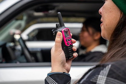 Midland® T71PNK X-TALKER FRS Walkie Talkies with NOAA Weather Scan & Alert – Long Range Two-Way Radios – 36 Channels, 121 Privacy Codes – for Camping, Overlanding, Rock Crawling – Black/Pink, 2 Pack