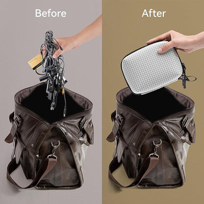 SIMTOP Electronics Organizer Cord Organizer Travel, Small Tech Bag for Cords, Chargers, Power Bank, Earbuds – Portable Cable Pouch for Office, Business Trip, Commute – Water & Scratch-Resistant