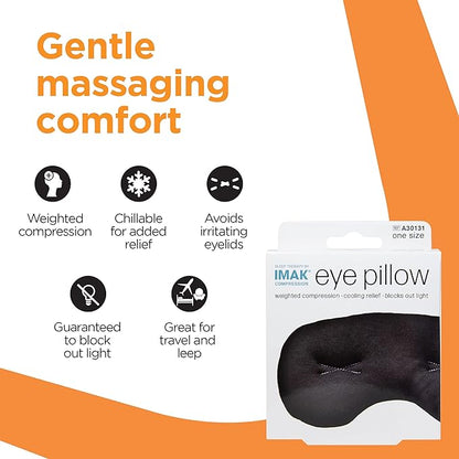 Brownmed IMAK Eye Pillow - Sleep Mask with ErgoBeads for Pain Relief - Cooling & Relaxing Sleep Aid - Black