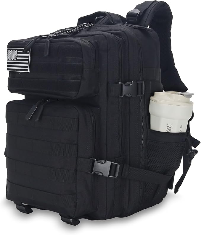 25L Tactical Backpack for Men and Women Military Backpack Small Assault Pack Molle Backpack Bug Out Bag Travel Rucksack Daypack (Black)