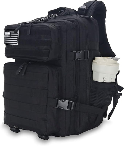 25L Tactical Backpack for Men and Women Military Backpack Small Assault Pack Molle Backpack Bug Out Bag Travel Rucksack Daypack (Black)