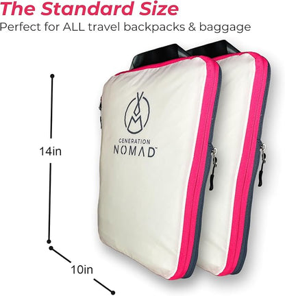 Generation Nomad Compression Packing Cubes for Travel | Best Compression Packing Cubes | Set of 2 PINK