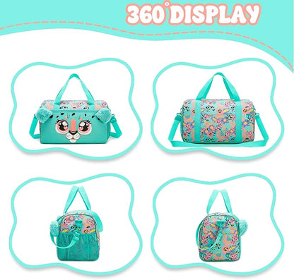 Kids Luggage with Wheels Suitcases Travel Softside Suitcases 16" Carry on Suitcase with Duffle Bag Luggage Sets for Girls Airline Approved