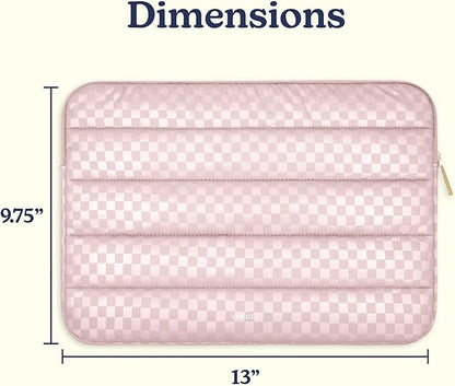 Vandel Puffy Laptop Sleeve Case, 13-14 inch Laptop Sleeve Bag Case 13.3 Inch, Compatible with MacBook Air/Pro 13 / Pro 14, iPad Pro 12.9, HP Dell ASUS, Cute Checker Mac Book Computer Bag Cover