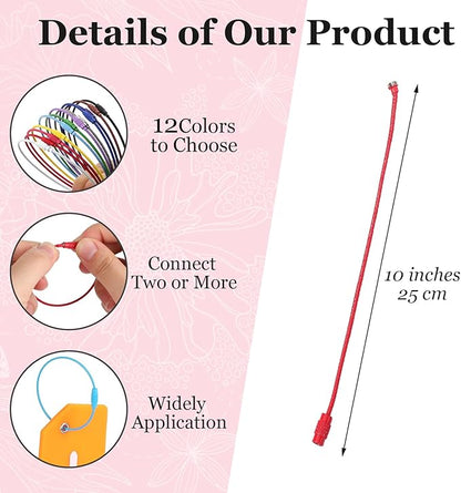 Sasylvia Wire Keychain Cable Stainless Steel Cable Key Ring Colored Keychain Loop Screw Lock Hanging Luggage ID Tag Key Doll