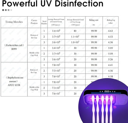 iHave Toothbrush Sanitizer and Holder, UV Toothbrush Holders for Bathrooms with 100M Negative Ions for 360° Disinfection, Mold Control & Odor Neutralization, 5-Slot Turbofan Drying Toothbrush Holder