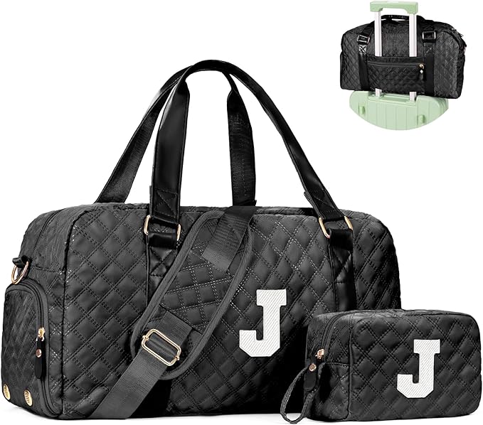 Travel Bags, Gifts for Friends Female Women, Initial Travel Duffel Bag, Gym Bag, Personalized Weekender Bag, Friend Wedding Girlfriend Birthday Gifts for Teen Girls, Graduation Gifts