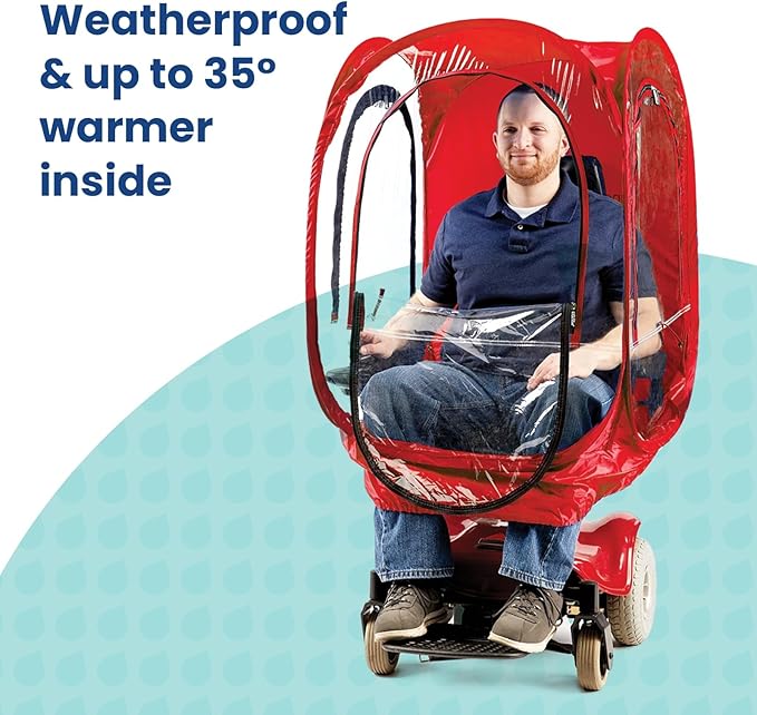 WeatherPod® ChairPod® The Original Pop-Up Pod - 1 Person Wearable Pod for Wheelchairs, Folding Chairs, Camping Chairs, Offers Protection from The Wind, Rain, and Cold - Chair Tent for Sports