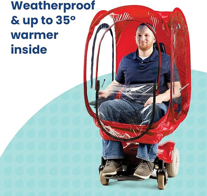 WeatherPod® ChairPod® The Original Pop-Up Pod - 1 Person Wearable Pod for Wheelchairs, Folding Chairs, Camping Chairs, Offers Protection from The Wind, Rain, and Cold - Chair Tent for Sports