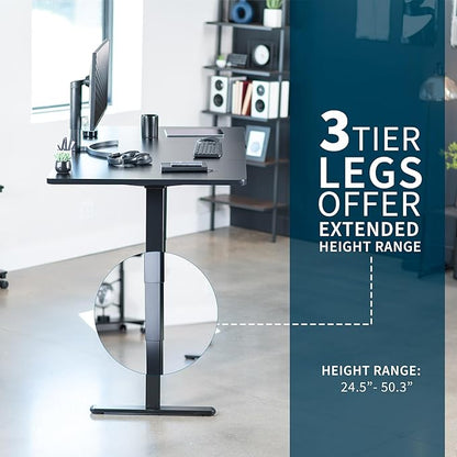 VIVO Electric 71 x 36 in Dual Motor Sit Stand Desk, Memory Height Adjustment, 2B Series, Black Top Black Frame, DESK-KIT-2B7B-36