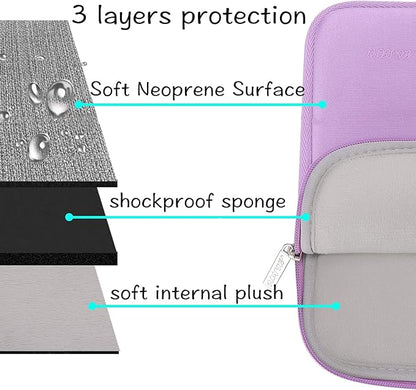 MOSISO Laptop Case 13.3 inch, 13-13.3 inch Laptop Sleeve Bag Compatible with MacBook Air/Pro 13/Pro 14 M5 M4 M3 M2 M1, HP Dell ASUS Lenovo, Neoprene Computer Sleeve Bag with Small Case, Purple