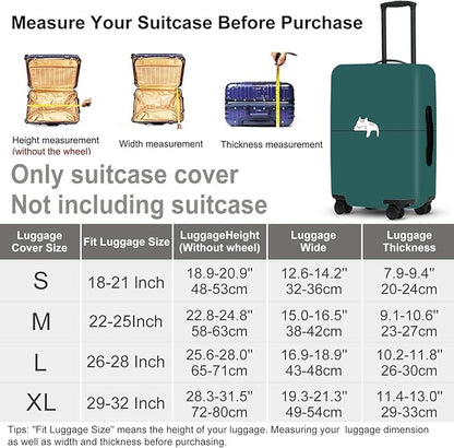 forest Green Luggage Cover, Washable Suitcase Protector Simple Abstract Animal Design Anti-scratch for 32",34"Bag
