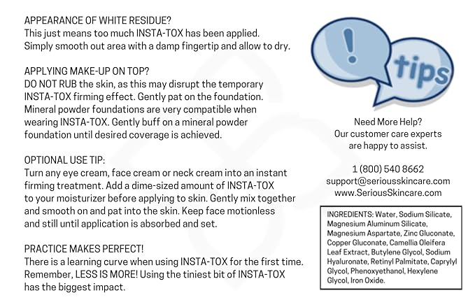 Serious Skincare INSTA-TOX Instant Wrinkle Smoothing Serum - Facial Filler Improves Appearance of Lines, Pores & Deep Wrinkles - Temporary Skin Tightener - Face Firming - .75 Fl Oz (2Pack)