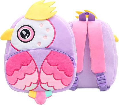 KISSOURBABY Backpack for Toddler Boys, Toddler Bookbag Girl Toys Bags(Owl purple