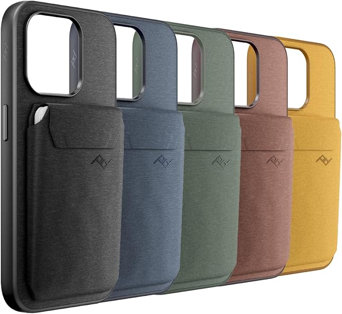 Peak Design Mobile Slim Wallet, Slim Profile, Weatherproof Nylon Fabric, Connects to Mobile Cases, MagSafe Compatible, for iPhone, Samsung and Google Pixel Phones