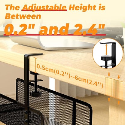 Under Desk Cable Management Tray, Wire Management Desk Cable Organizer Cable Management Box, Cord Organizer Storage for Office