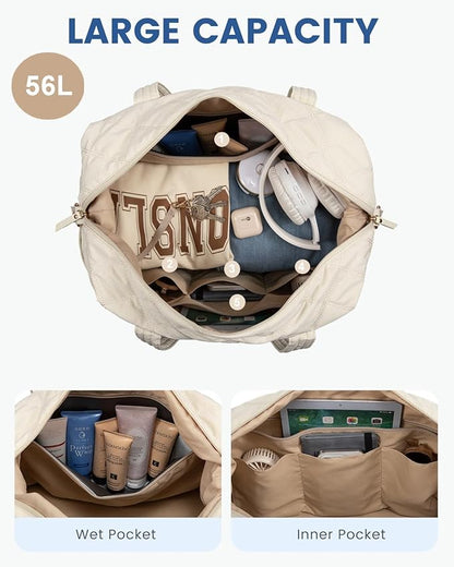 LOVEVOOK Extra Large Travel Duffle Bag, 56L Lightweight Weekender Bags for Women with Shoe Compartment, Personal Item Travel Bag Carry On Overnight Bags for Women, Hospital Bag for Labor and Delivery