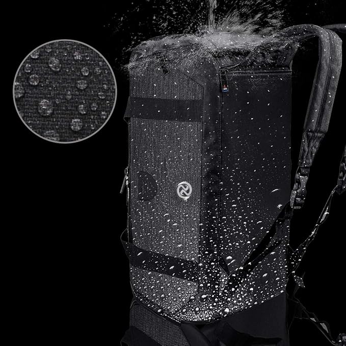 Gym Duffle Bag Backpack Waterproof Sports Duffel Bags Travel Weekender Bag for Men Women Overnight Bag with Shoes Compartment Black-Perfect Fathers Day Gifts for Dad/Men/Husband