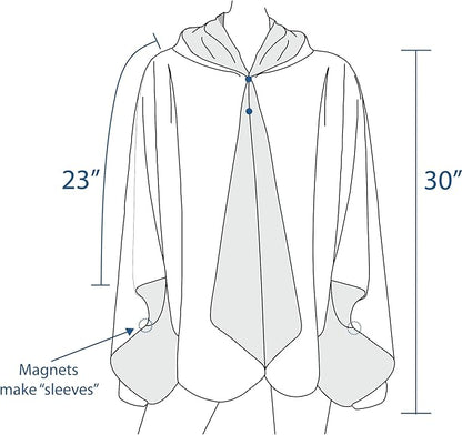 RainCaper Degas Racehorses in a Landscape (1894) Womens Rain Cape Poncho with Hood Reversible