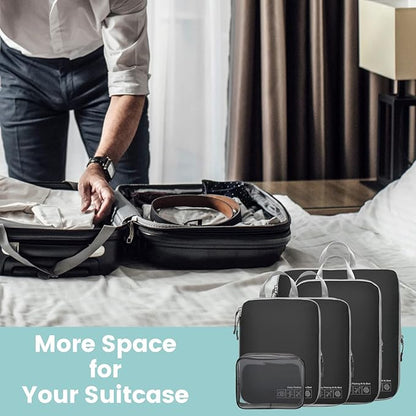 Cambond Compression Packing Cubes for Travel Women - Expandable Travel Bags Luggage Organizers Travel Essentials Compression Cubes for Travel Carry on Suitcases Organizer