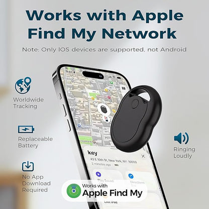 Air Tracker Tag, Bluetooth Tracker & Key Finder for Luggage, Wallet, Backpack, Works with Apple Find My (iOS Only) 1 Pack Item Smart Locator