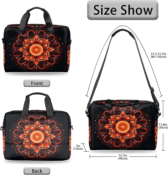 Laptop Bag Bohemian Mandala Laptop Satchel Briefcase Adjustable shoulder Carrying for MacBook Pro 16 inch