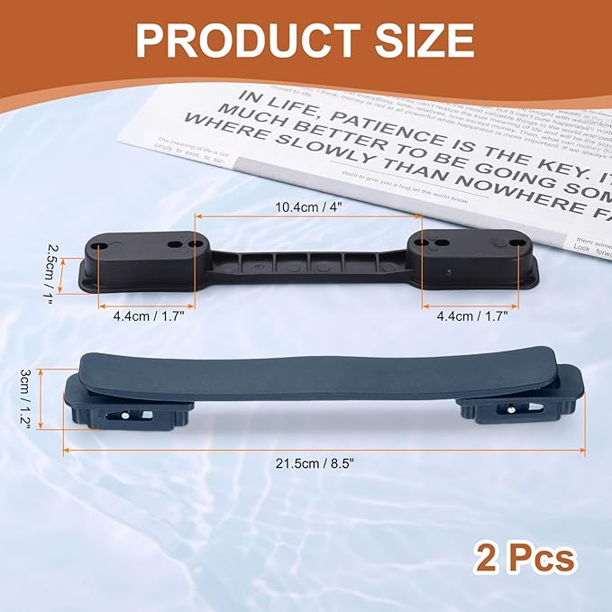 uxcell 2 Pcs Luggage Handle Replacement 8.5 Inch Suitcase Handle Carry Strap Plastic Pull Handle Grip Luggage Replacement Parts with Screws for Suitcase Box Luggage Case, Navy Blue