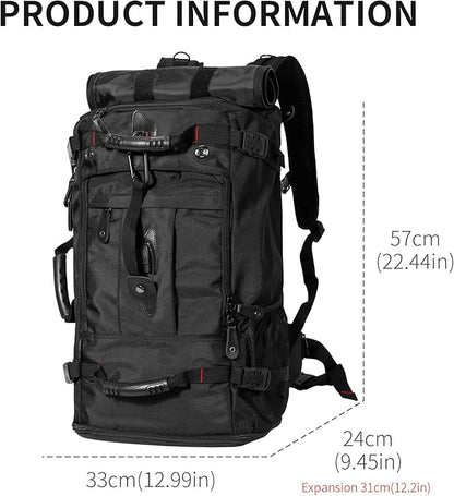 Travel Backpack Carry On Backpack Durable Convertible Duffle Bag Fit for 15.6 Inch Laptop for Men and Women hiking airplane shoes bag extendable three way uses multiple